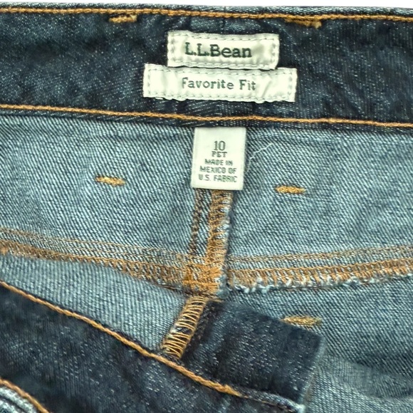 LL Bean Denim Jean Blue Favorite Fit Straight Casual Short Stretch Skirt 10P - Picture 3 of 6